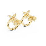 Gold Marquise Floral Halo Pave Lab Grown Diamond Kylen Earring