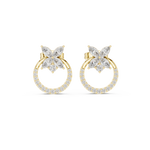 Gold Marquise Floral Halo Pave Lab Grown Diamond Kylen Earring