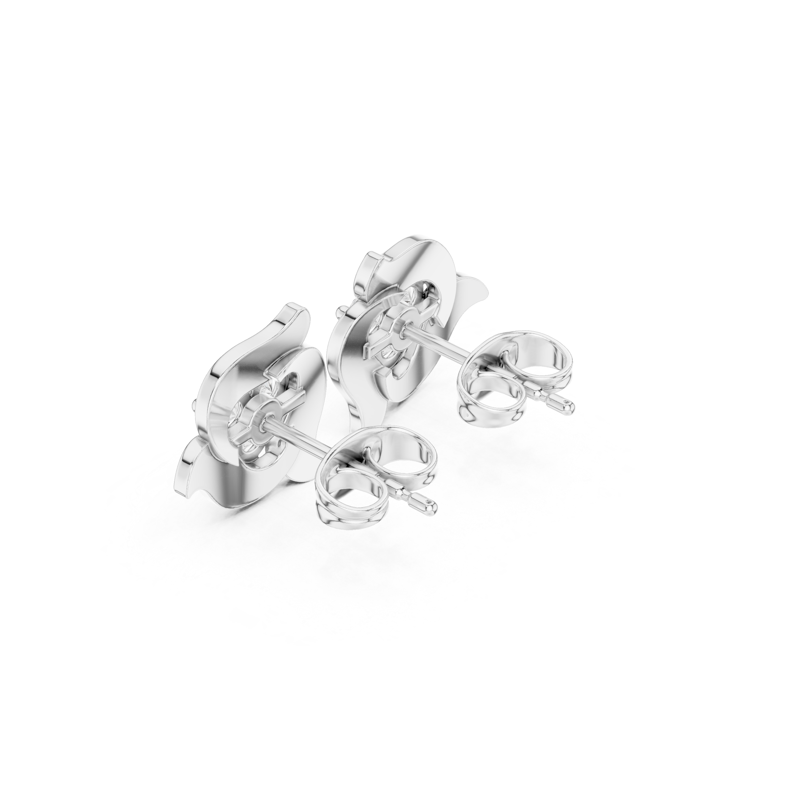 Gold Abstract Floral Setting Round Lab Grown Diamond Zanra Earring