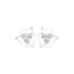 Gold Abstract Floral Setting Round Lab Grown Diamond Zanra Earring