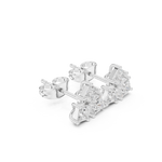 Gold Tri Stone Cluster Setting Princess Lab Grown Diamond Talyn Earring