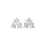 Gold Tri Stone Cluster Setting Princess Lab Grown Diamond Talyn Earring