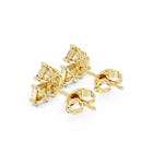 Gold Tri Stone Cluster Setting Princess Lab Grown Diamond Talyn Earring