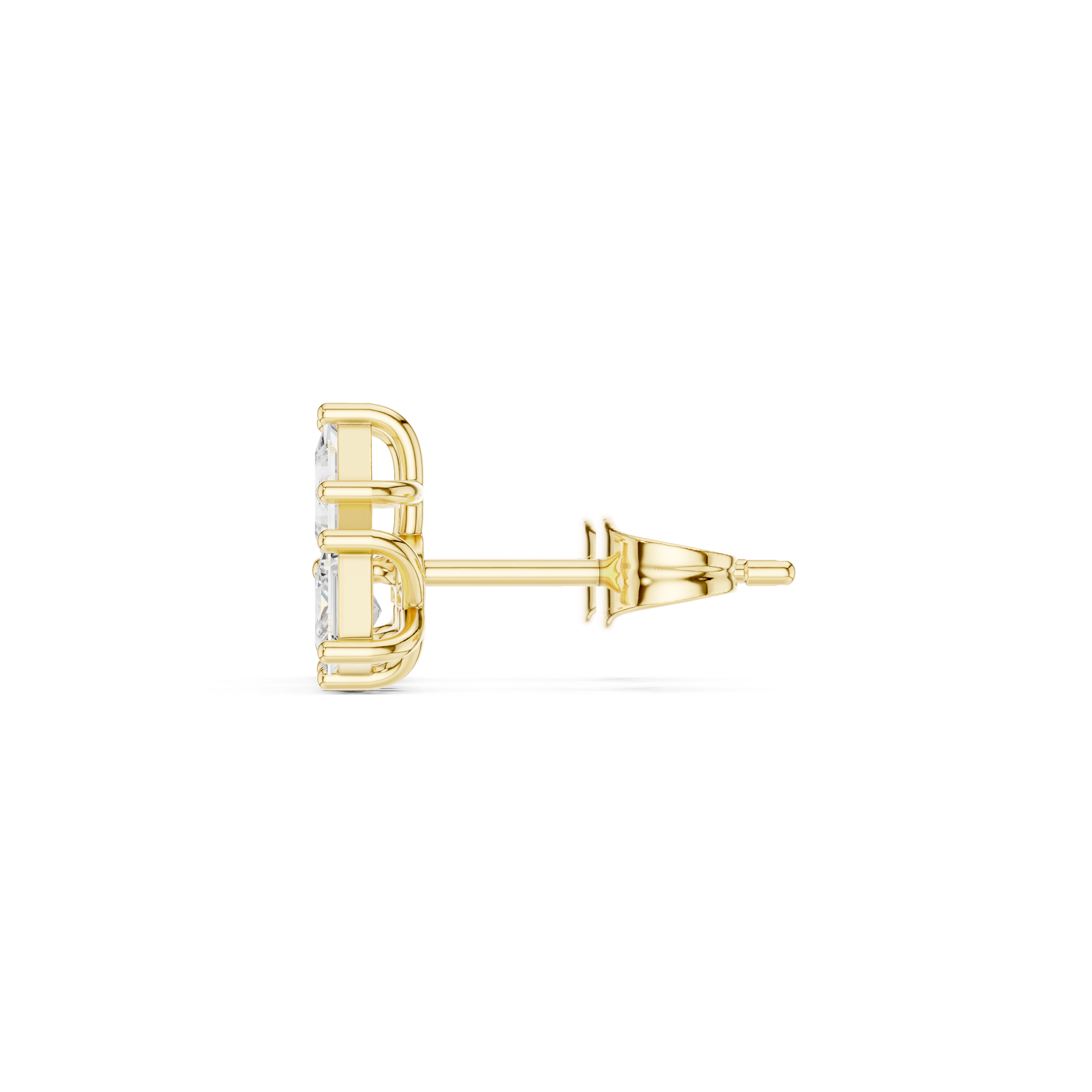Gold Tri Stone Cluster Setting Princess Lab Grown Diamond Talyn Earring