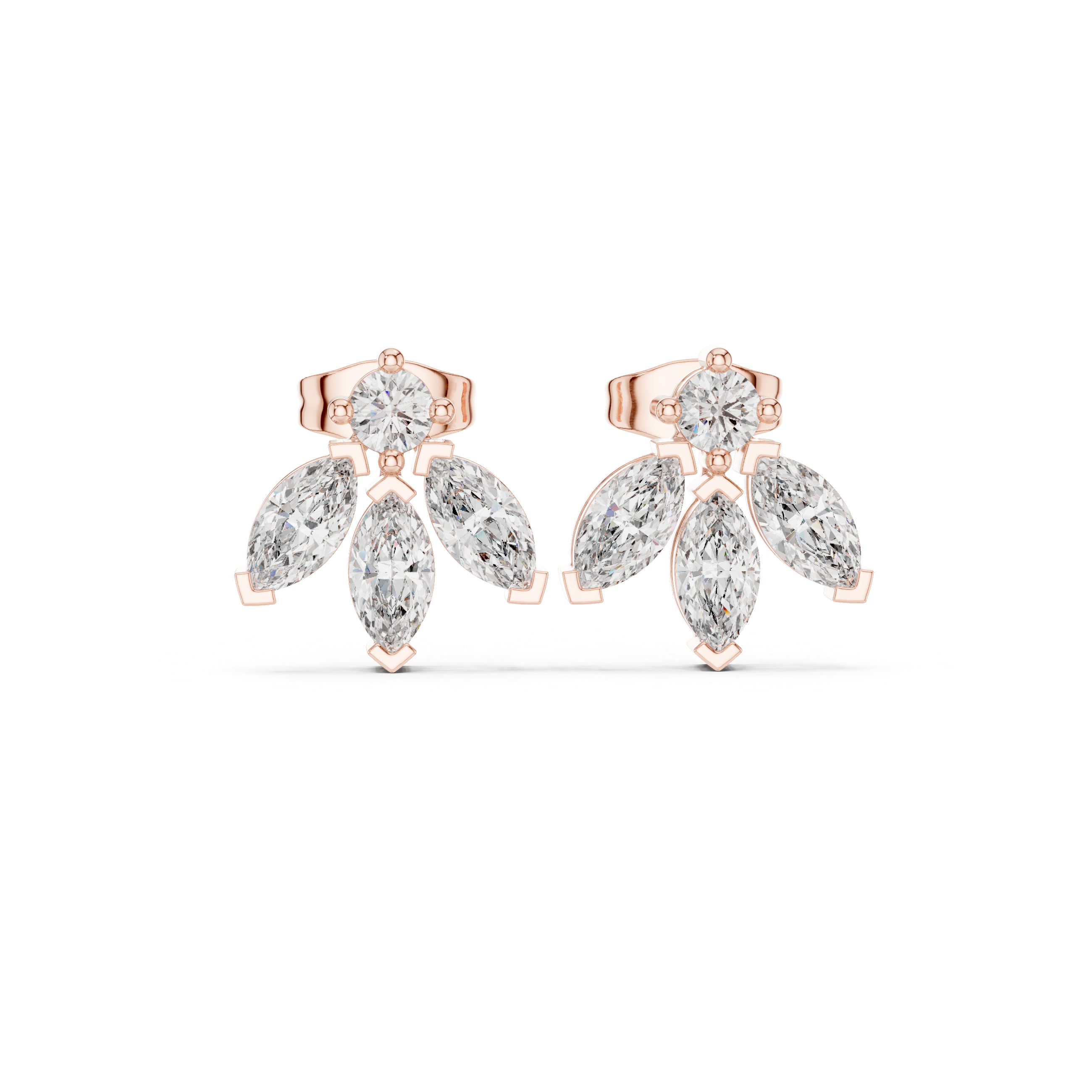 Gold 1Ct Marquise Leaf Drop Lab Grown Diamond Myrel Earring
