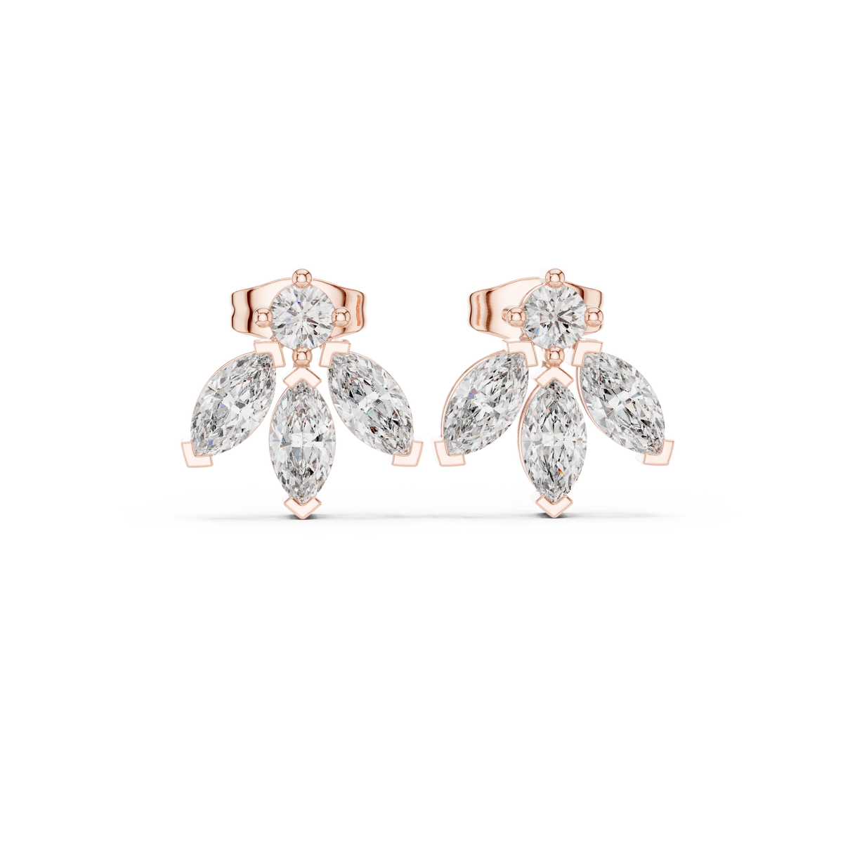 Gold 1Ct Marquise Leaf Drop Lab Grown Diamond Myrel Earring