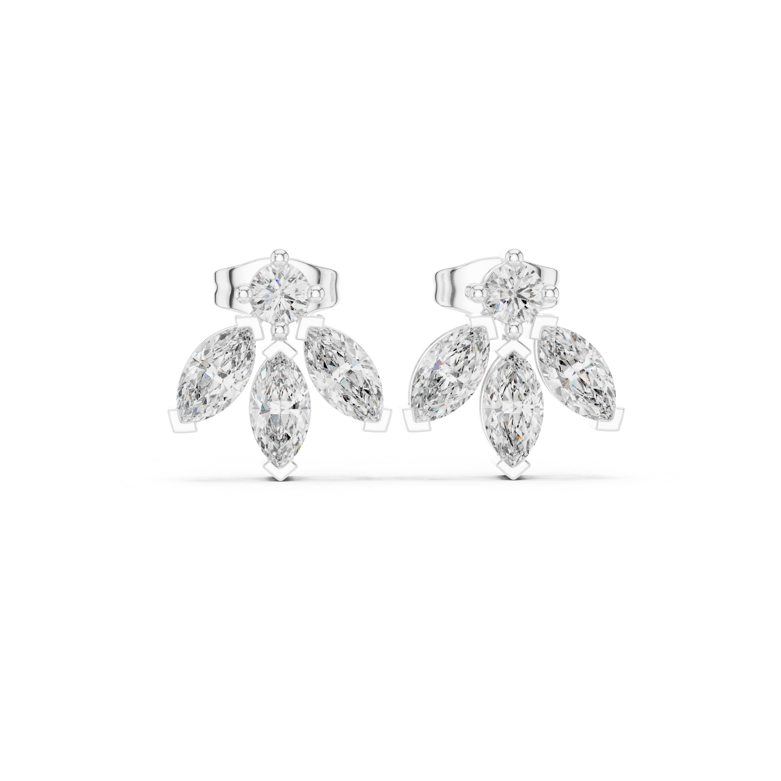 Gold 1Ct Marquise Leaf Drop Lab Grown Diamond Myrel Earring