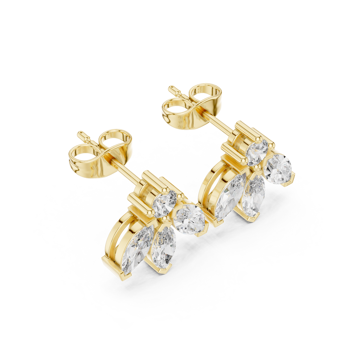 Gold 1Ct Marquise Leaf Drop Lab Grown Diamond Myrel Earring