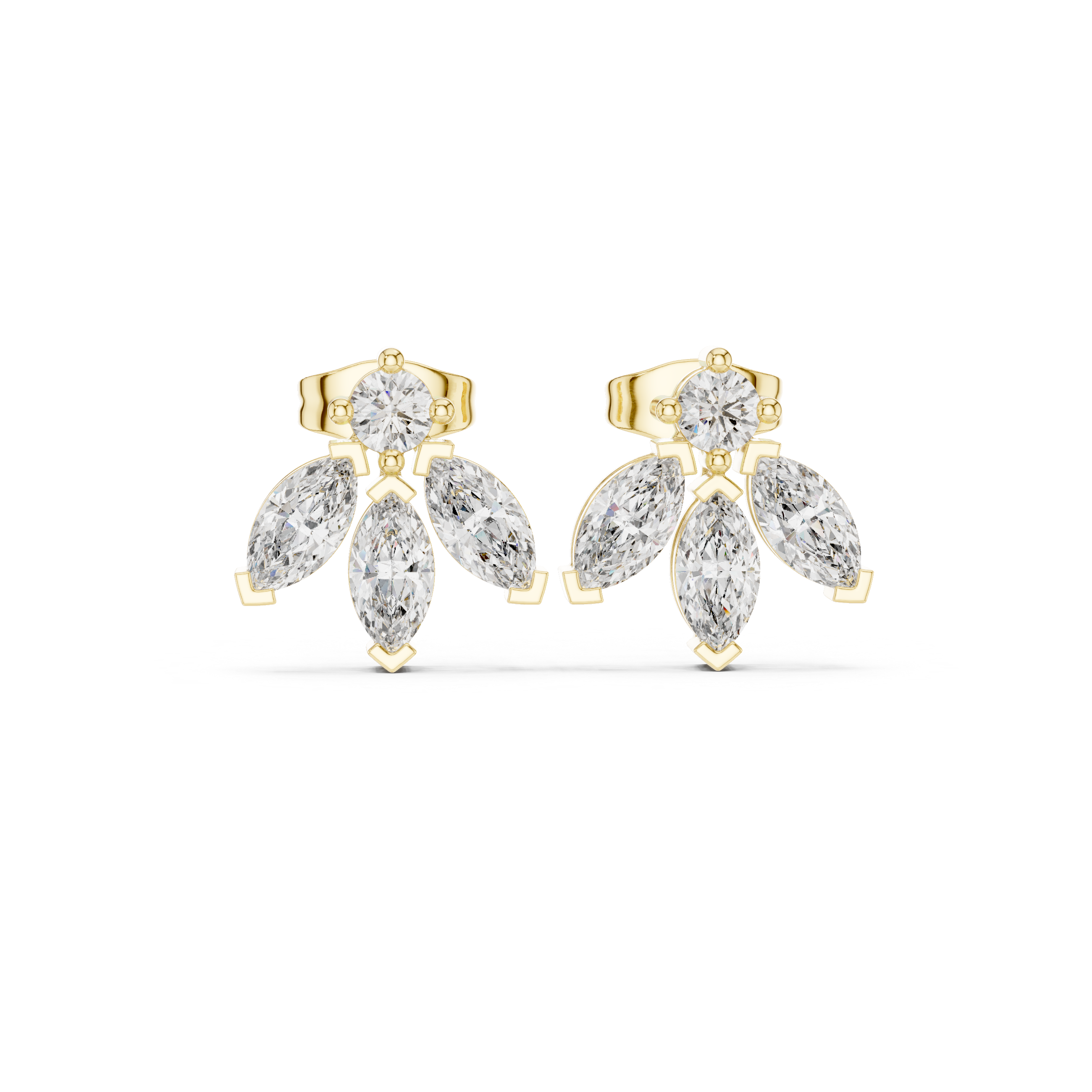 Gold 1Ct Marquise Leaf Drop Lab Grown Diamond Myrel Earring