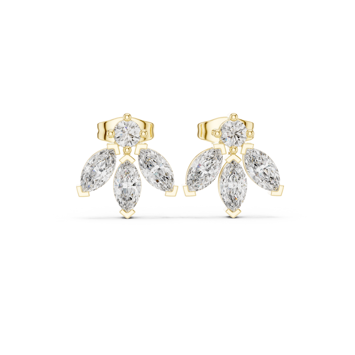 Gold 1Ct Marquise Leaf Drop Lab Grown Diamond Myrel Earring