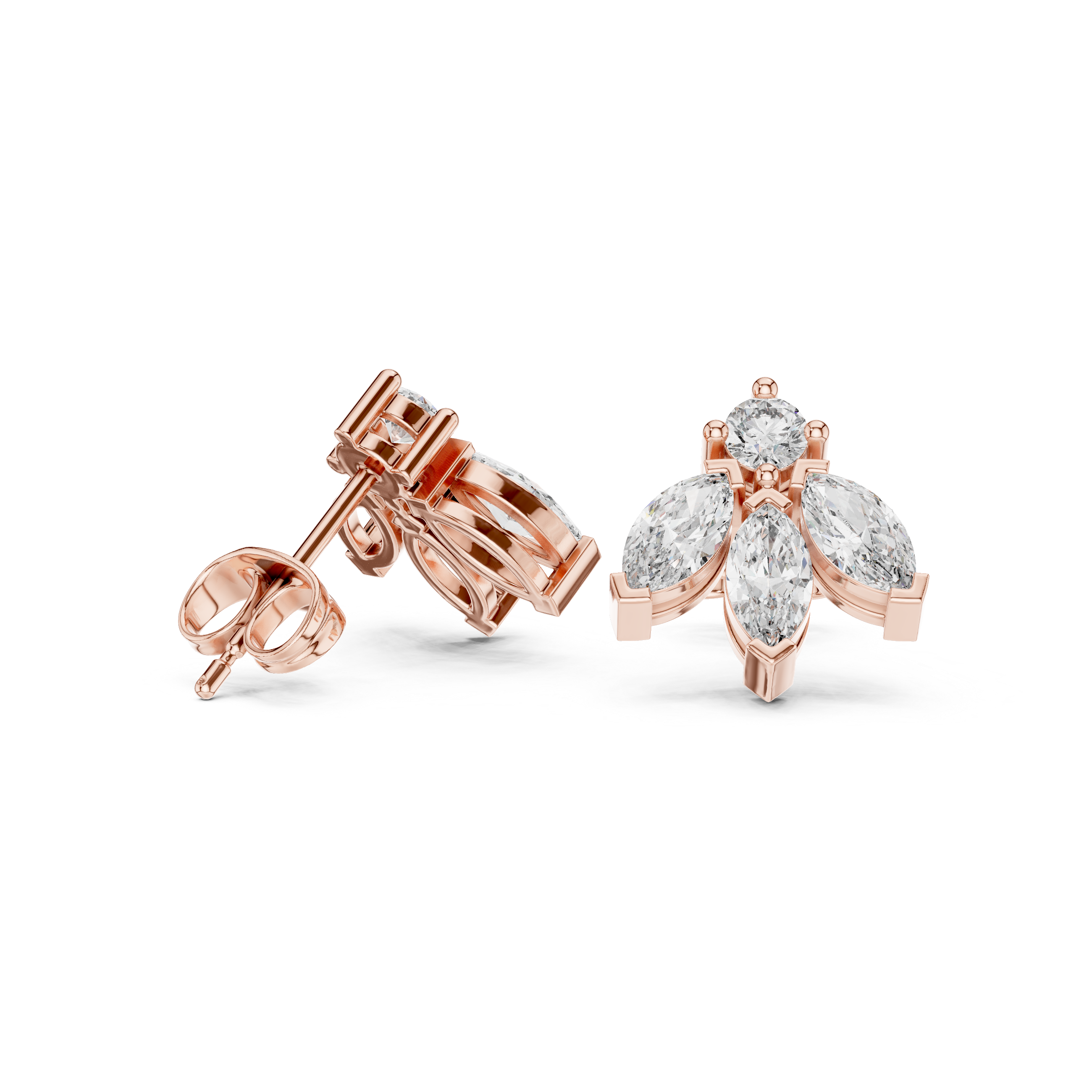 Gold 1Ct Marquise Leaf Drop Lab Grown Diamond Myrel Earring