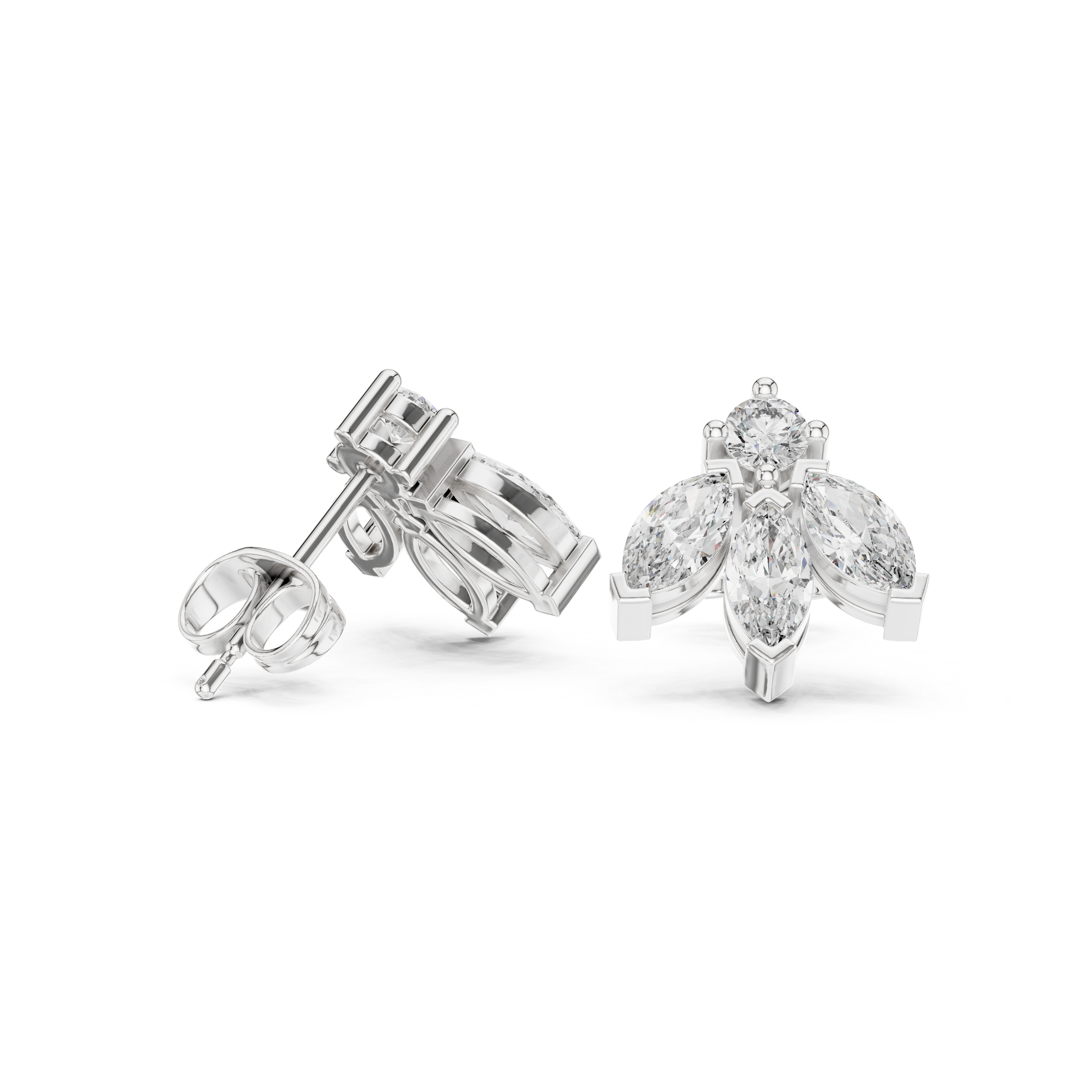 Gold 1Ct Marquise Leaf Drop Lab Grown Diamond Myrel Earring