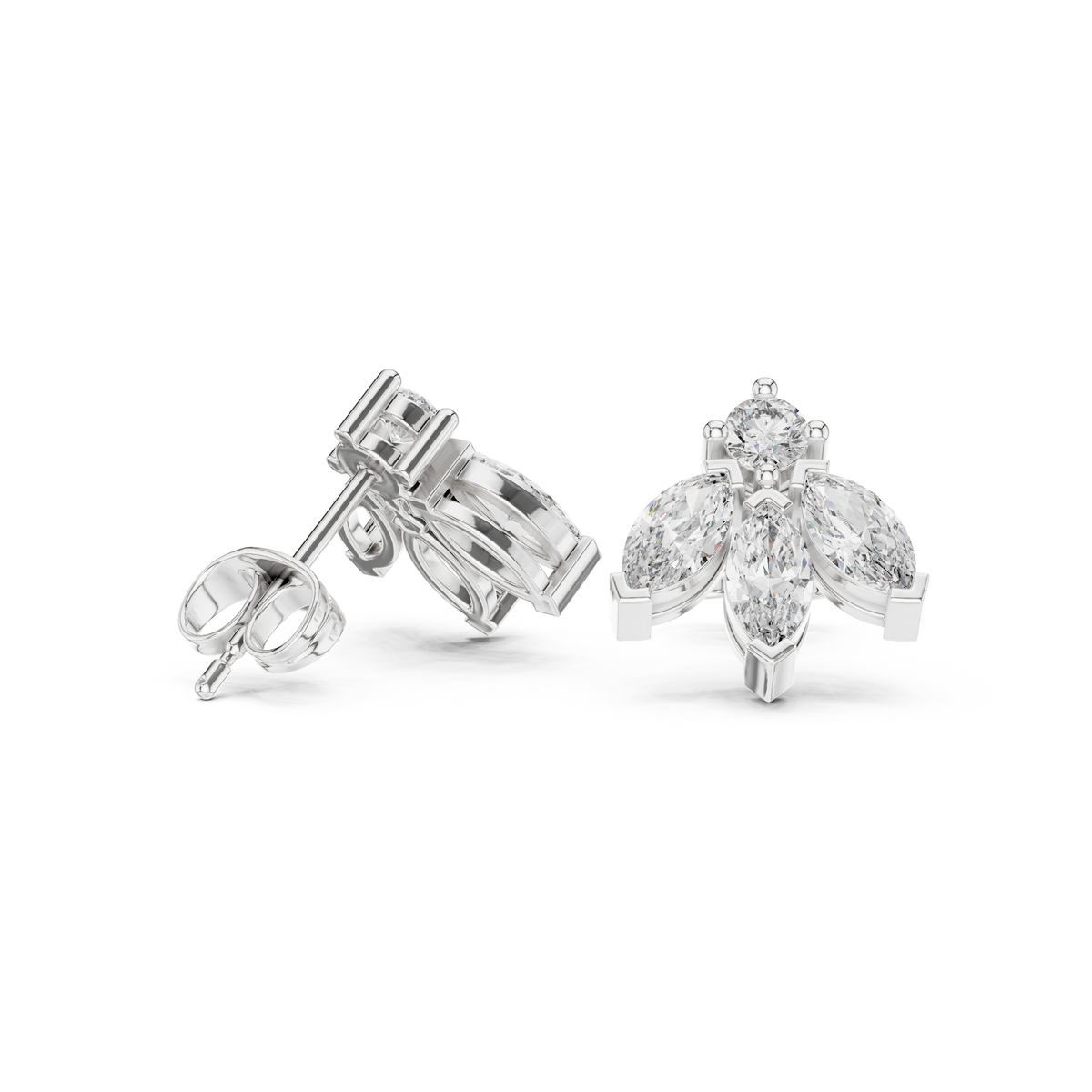 Gold 1Ct Marquise Leaf Drop Lab Grown Diamond Myrel Earring