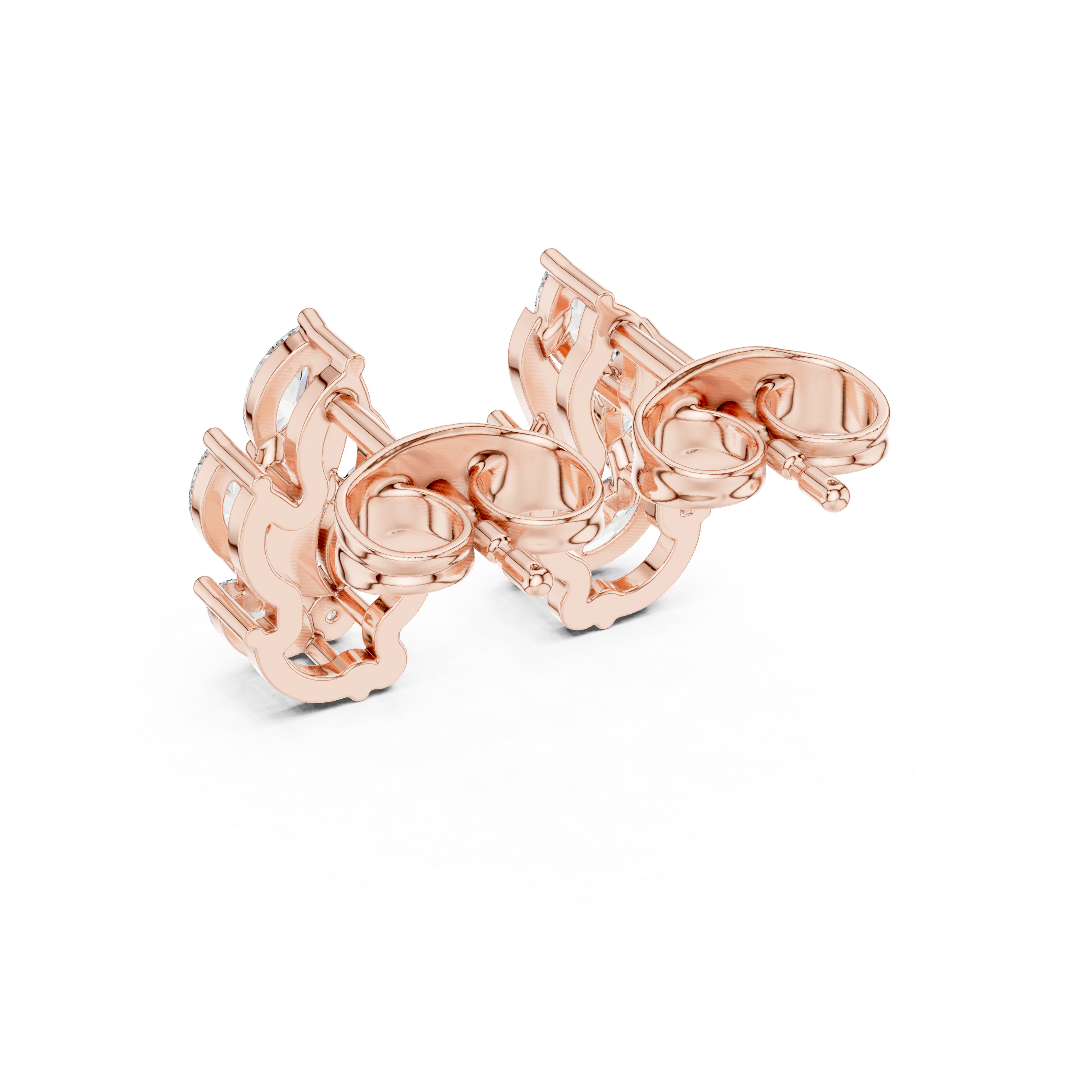 Gold Vine Wave Marquise Lab Grown Diamond Zoren Earring