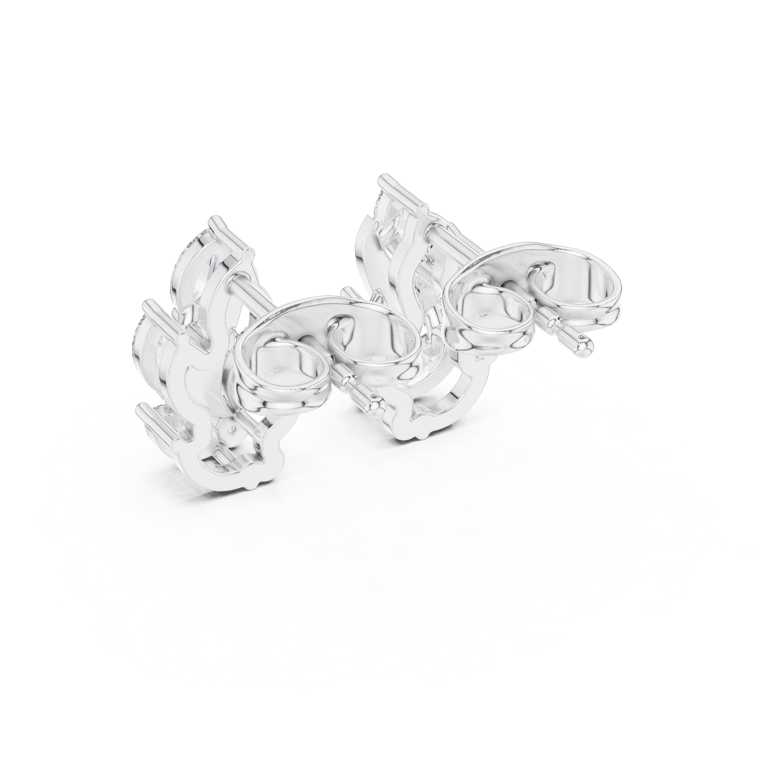 Gold Vine Wave Marquise Lab Grown Diamond Zoren Earring