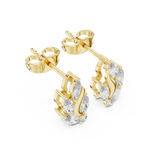 Gold Vine Wave Marquise Lab Grown Diamond Zoren Earring