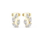 Gold Vine Wave Marquise Lab Grown Diamond Zoren Earring