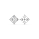 Gold Geometric Cluster Design Princess Lab Grown Diamond Ulren Earring