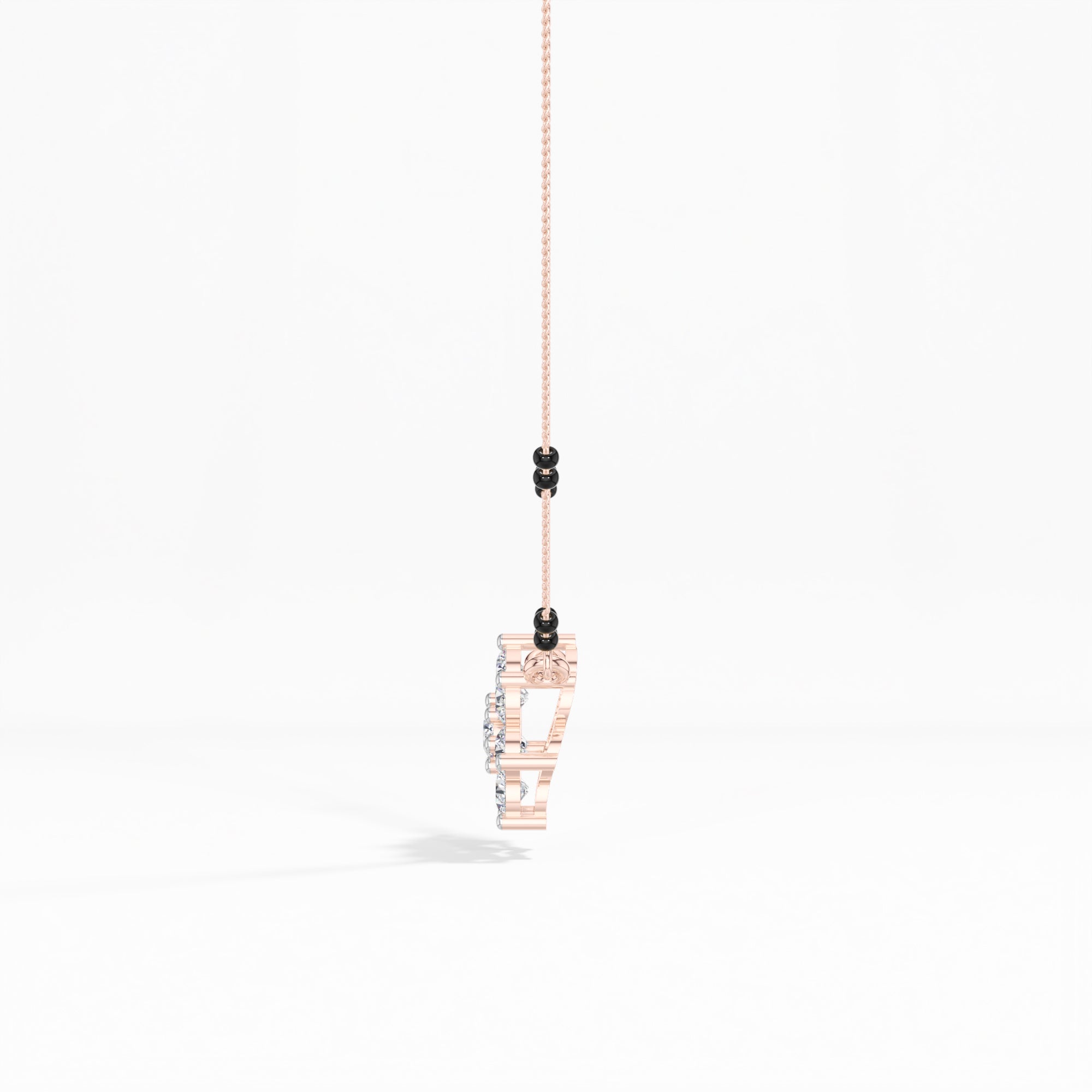 Rose Gold 1Ct Cluster Round Lab Grown Diamond Viora Mangalsutra