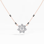Rose Gold 1Ct Cluster Round Lab Grown Diamond Viora Mangalsutra