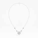 White Gold 1Ct Cluster Round Lab Grown Diamond Viora Mangalsutra