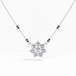 White Gold 1Ct Cluster Round Lab Grown Diamond Viora Mangalsutra