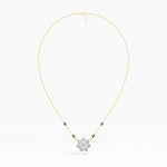 Yellow Gold 1Ct Cluster Round Lab Grown Diamond Viora Mangalsutra