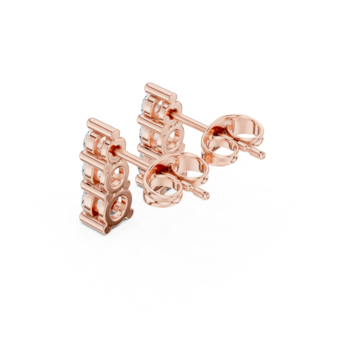 Gold 1Ct Petal Cluster Design Round Lab Grown Diamond Beyra Earring
