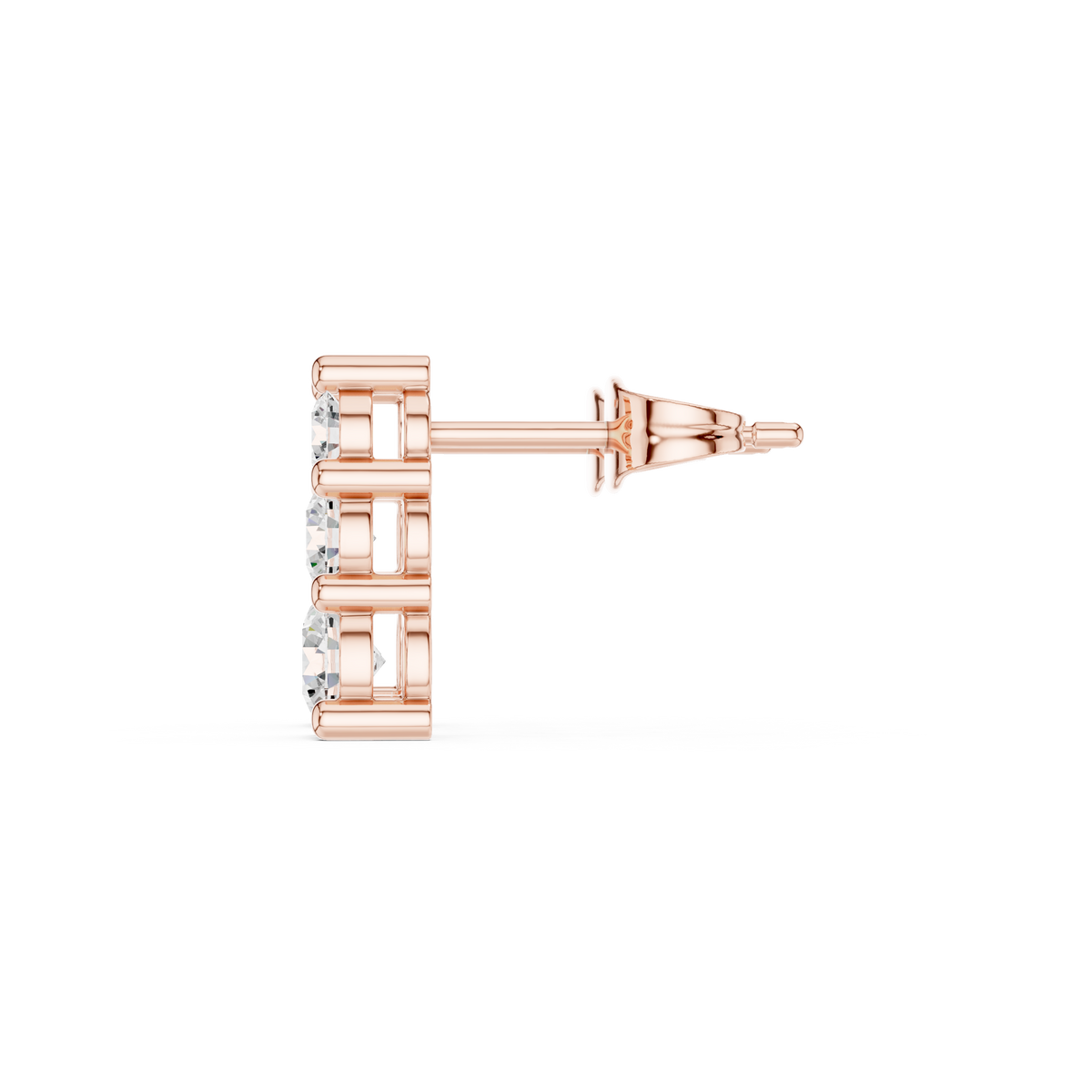 Gold 1Ct Petal Cluster Design Round Lab Grown Diamond Beyra Earring