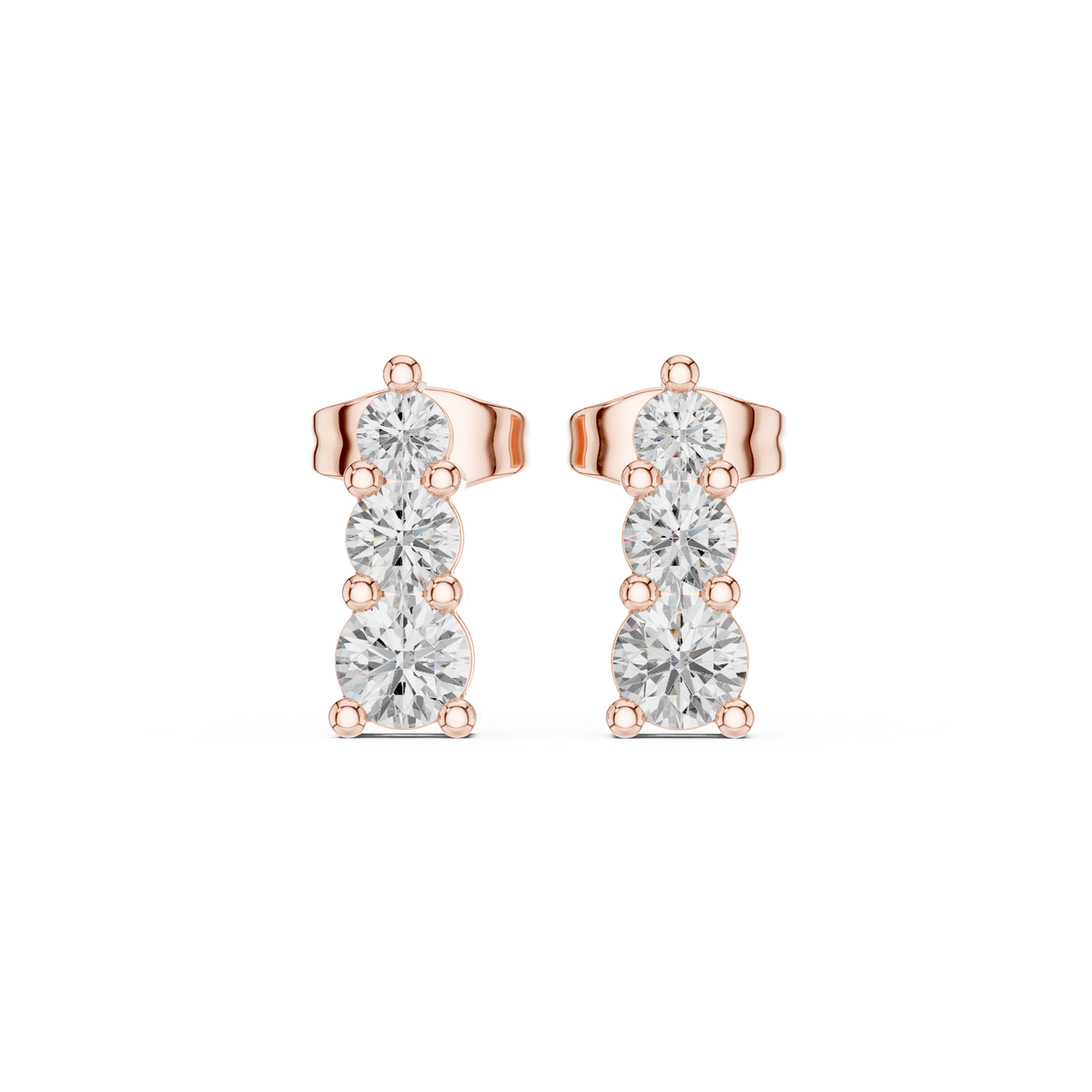 Gold 1Ct Petal Cluster Design Round Lab Grown Diamond Beyra Earring