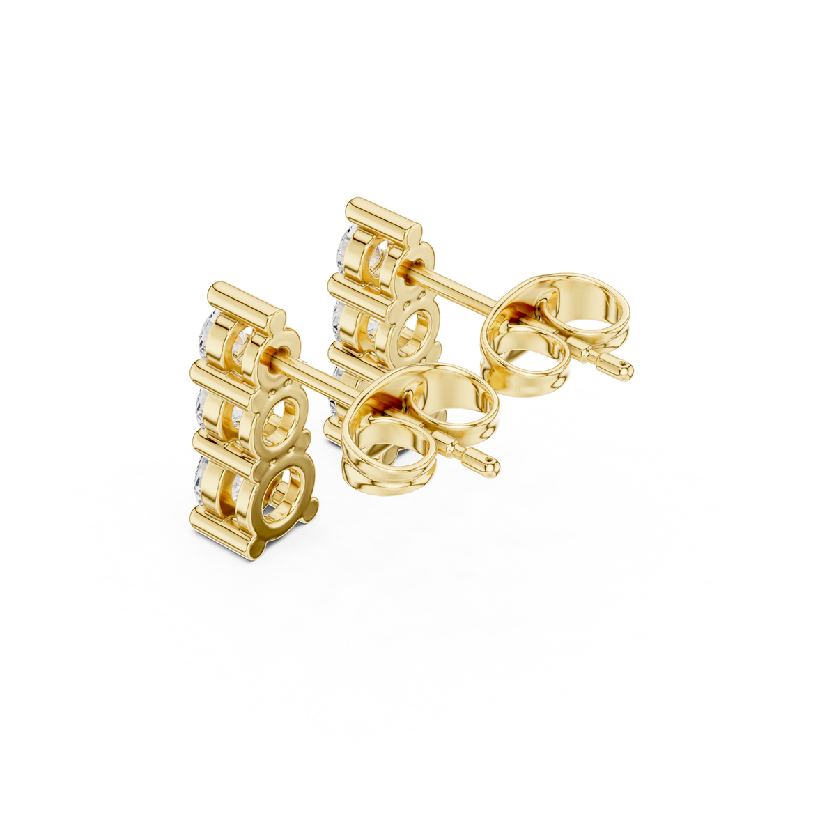 Gold 1Ct Petal Cluster Design Round Lab Grown Diamond Beyra Earring