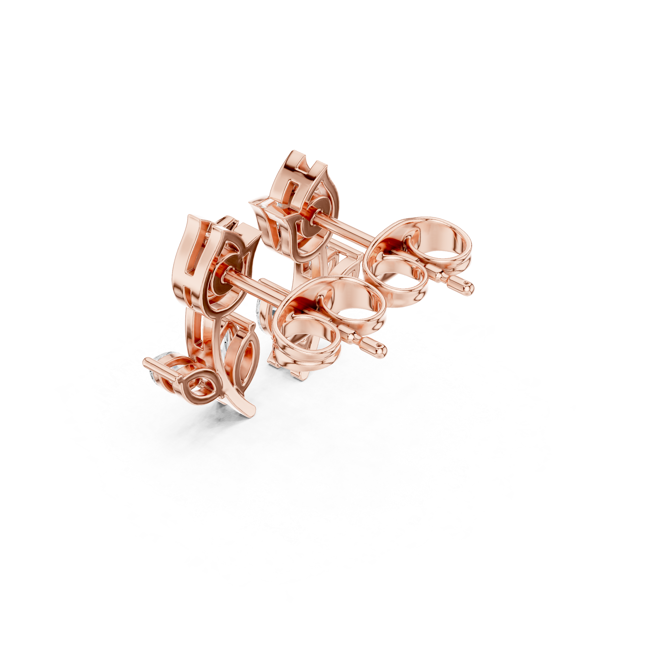 Gold Floral Vine Design Marquise Lab Grown Diamond Jovex Earring