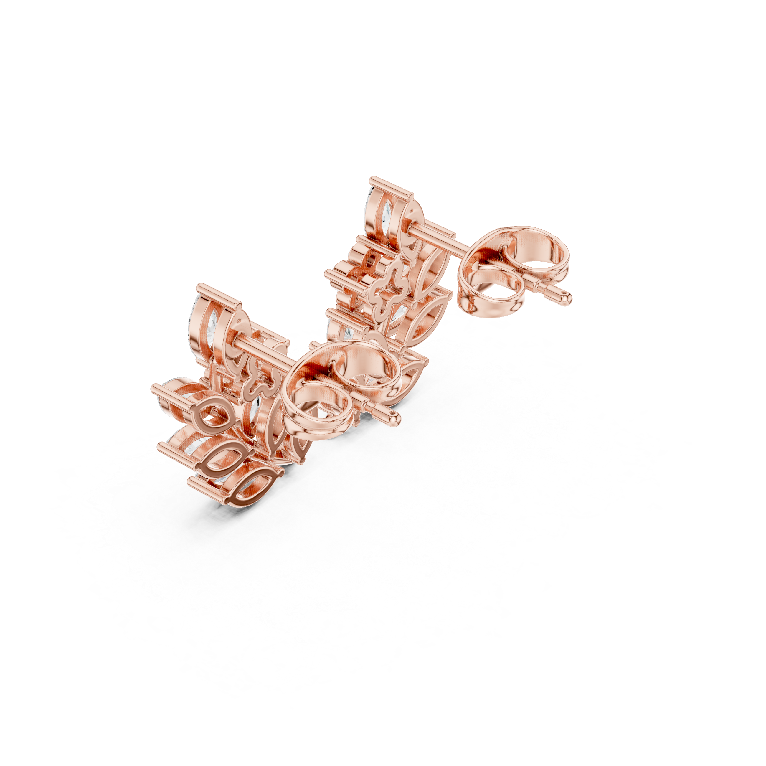 Gold Ear Climber Marquise Lab Grown Diamond Kynza Earring