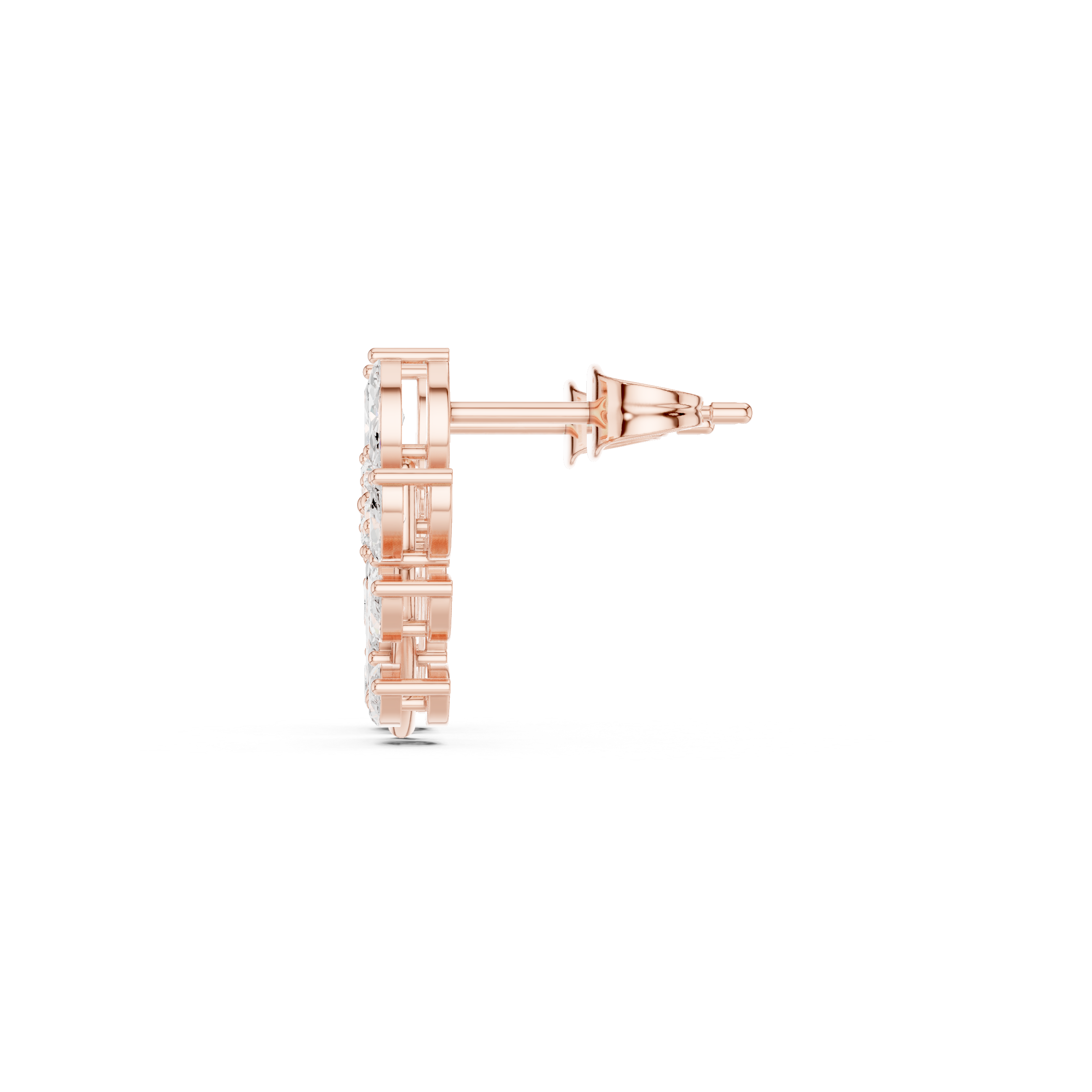 Gold Ear Climber Marquise Lab Grown Diamond Kynza Earring
