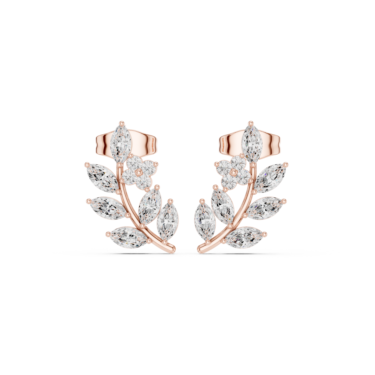 Gold Ear Climber Marquise Lab Grown Diamond Kynza Earring