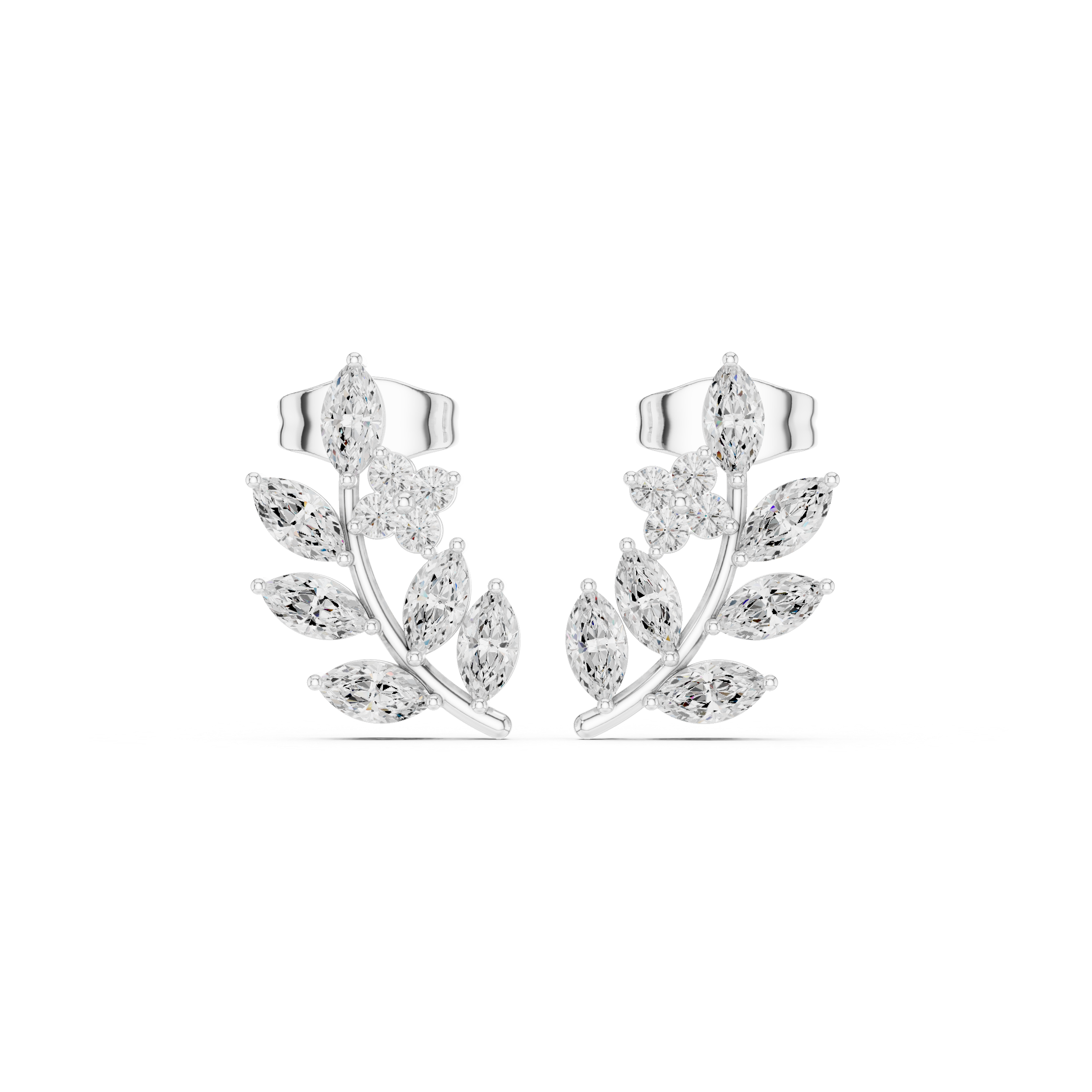 Gold Ear Climber Marquise Lab Grown Diamond Kynza Earring