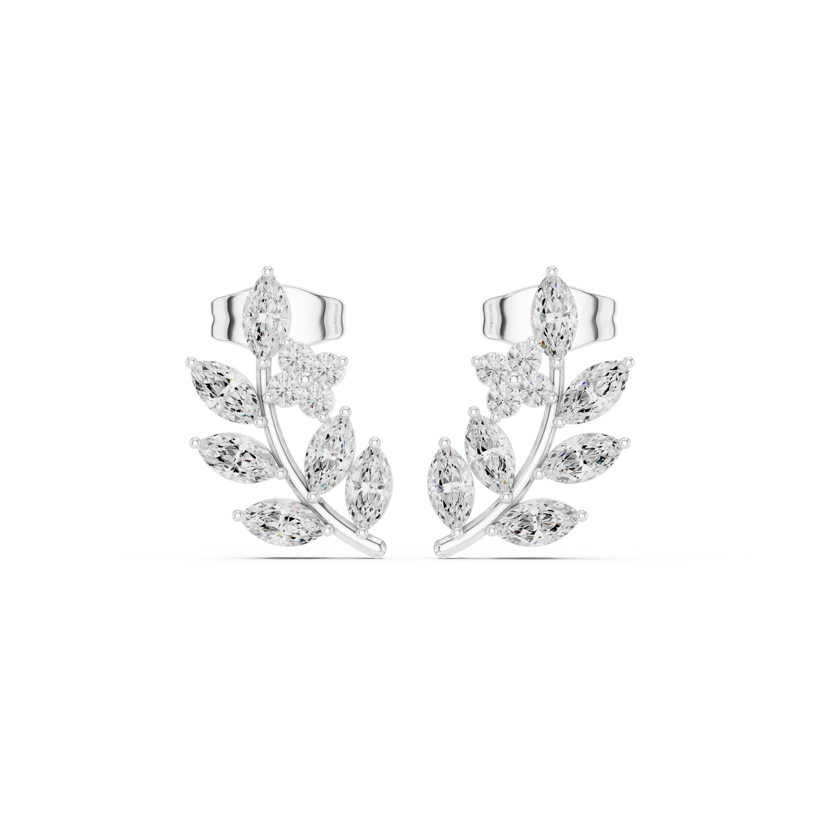 Gold Ear Climber Marquise Lab Grown Diamond Kynza Earring
