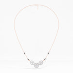 Rose Gold 1Ct Three Stone Halo Pear Lab Grown Diamond Lyvorae Mangalsutra