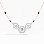 Rose Gold 1Ct Three Stone Halo Pear Lab Grown Diamond Lyvorae Mangalsutra