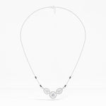 White Gold 1Ct Three Stone Halo Pear Lab Grown Diamond Lyvorae Mangalsutra