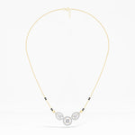Yellow Gold 1Ct Three Stone Halo Pear Lab Grown Diamond Lyvorae Mangalsutra