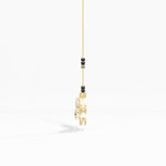 Yellow Gold 1Ct Three Stone Halo Pear Lab Grown Diamond Lyvorae Mangalsutra