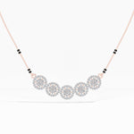 Rose Gold 1Ct Multi Floral Cluster Round Lab Grown Diamond Zivor Mangalsutra