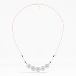Rose Gold 1Ct Multi Floral Cluster Round Lab Grown Diamond Zivor Mangalsutra