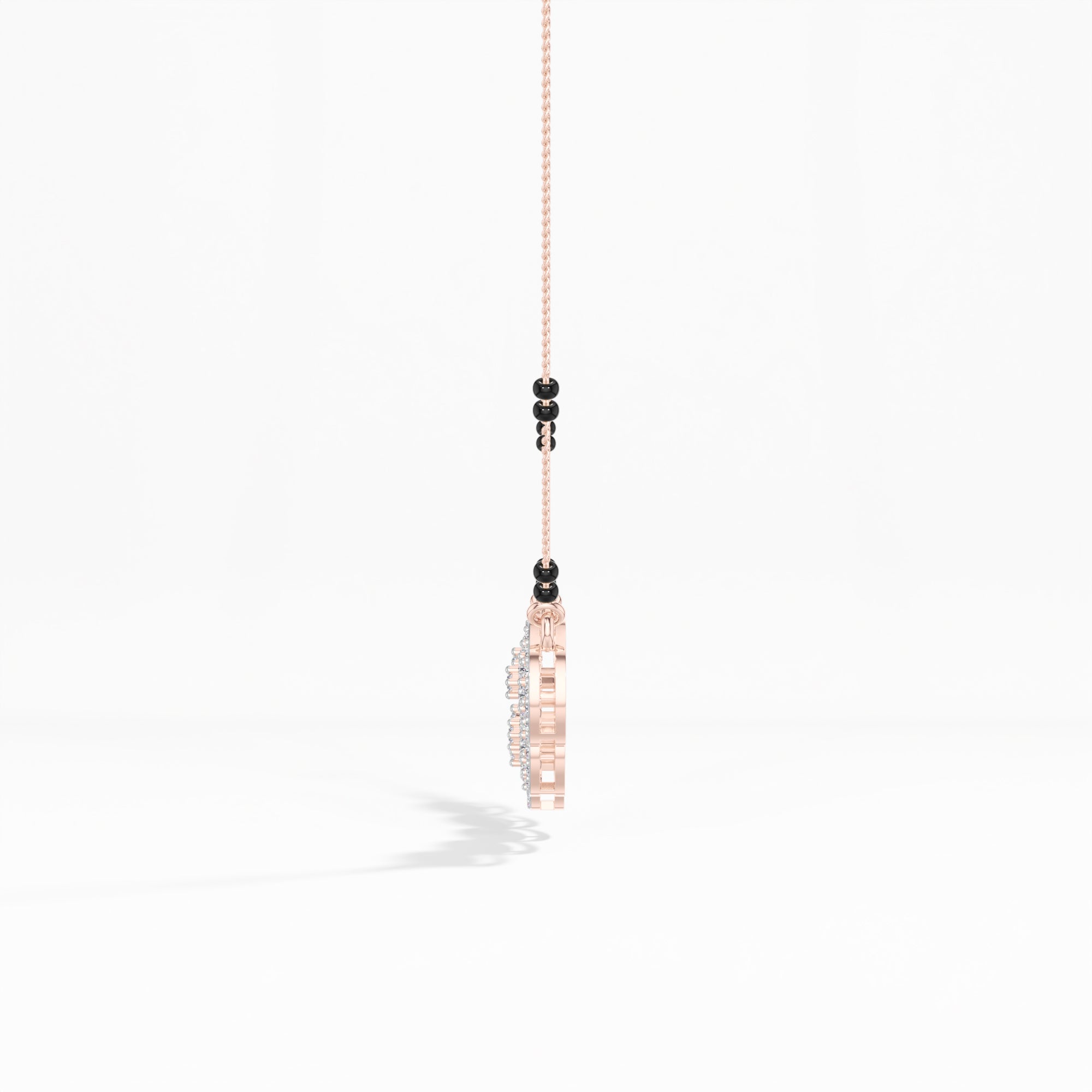 Rose Gold 1Ct Multi Floral Cluster Round Lab Grown Diamond Zivor Mangalsutra
