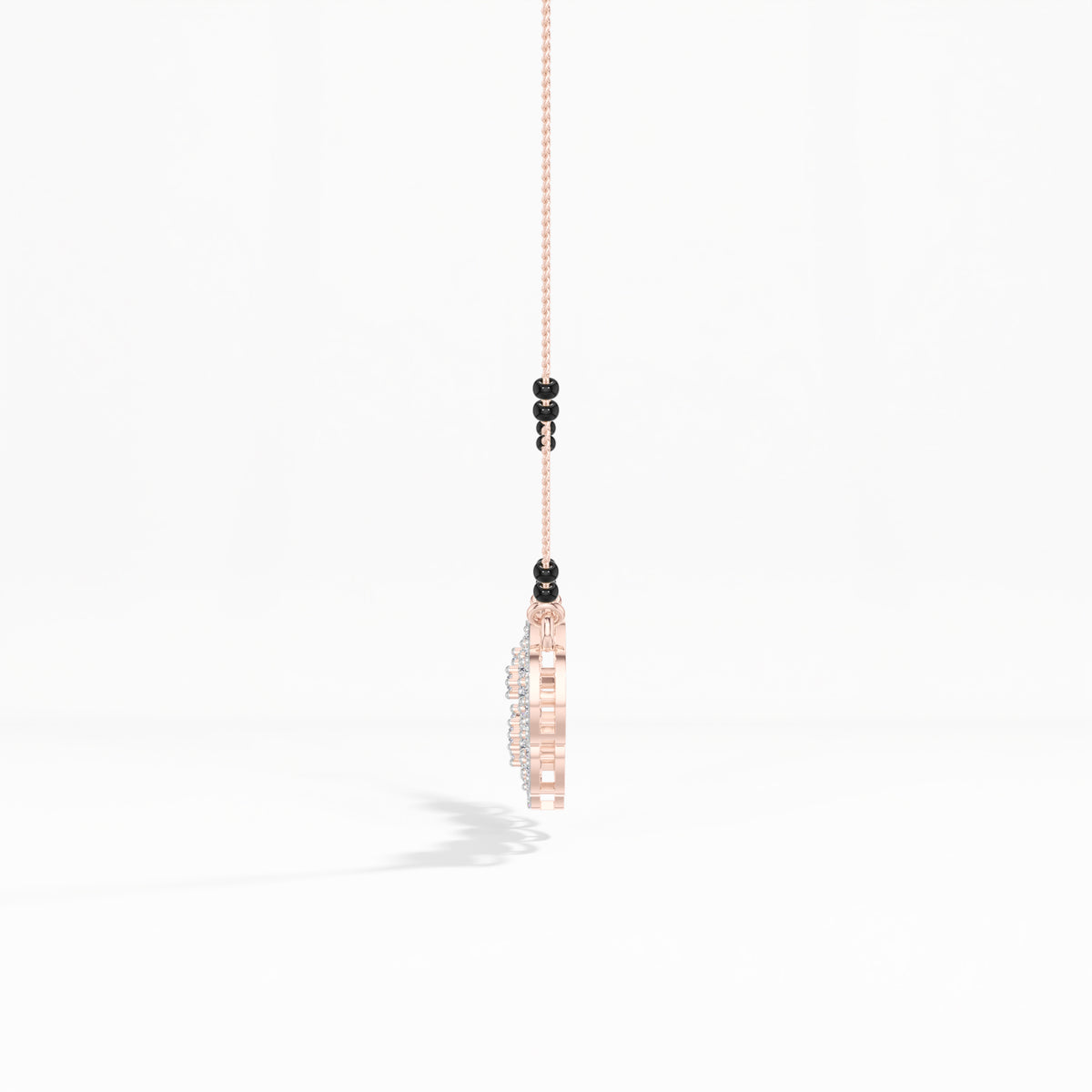Rose Gold 1Ct Multi Floral Cluster Round Lab Grown Diamond Zivor Mangalsutra