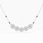 White Gold 1Ct Multi Floral Cluster Round Lab Grown Diamond Zivor Mangalsutra