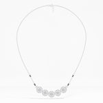 White Gold 1Ct Multi Floral Cluster Round Lab Grown Diamond Zivor Mangalsutra