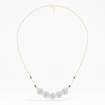 Yellow Gold 1Ct Multi Floral Cluster Round Lab Grown Diamond Zivor Mangalsutra