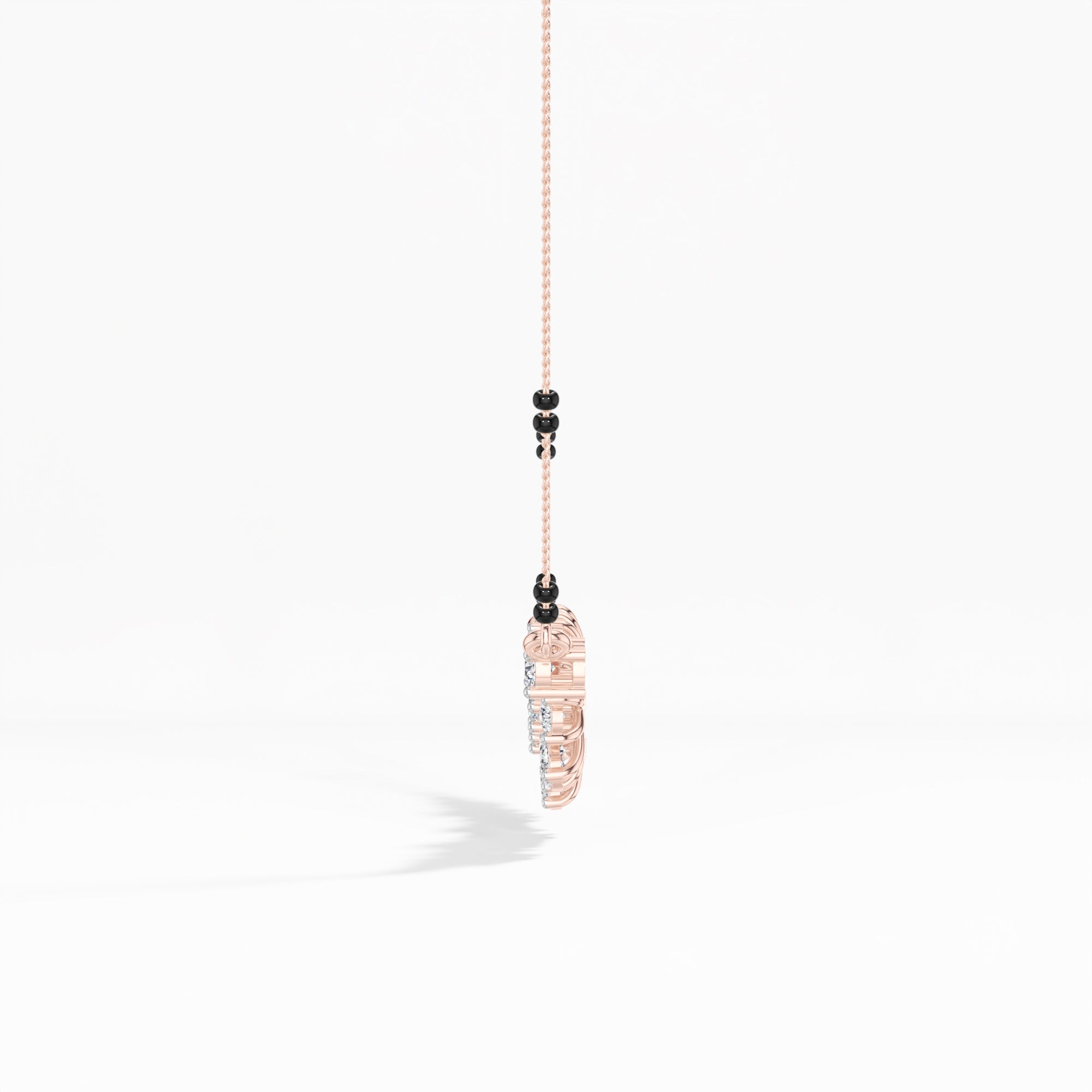 Rose Gold 2Ct Cluster Pear Lab Grown Diamond Xorlyn Mangalsutra